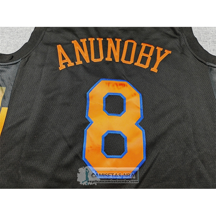 Camiseta New York Knicks Og Anunoby NO 8 Statement 2025-26 Negro